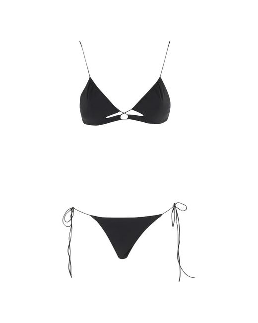 Amazuìn Black Cut-Out Side-Tie Bikini