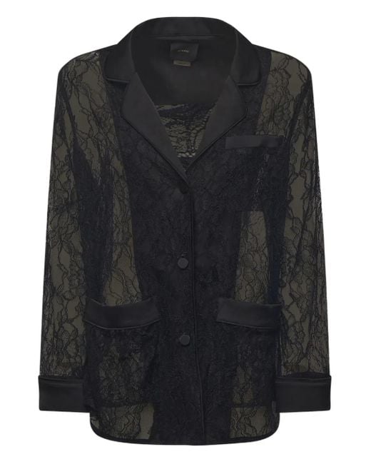 Pinko Black Lace Pocketed Jacket