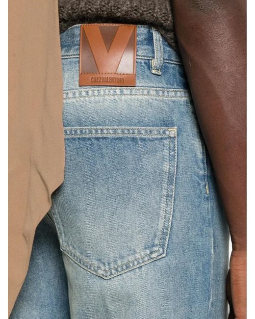 Valentino Garavani Blue Logo-Patch Jeans for men