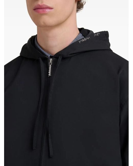 Giacca Con Cappuccio E Zip di Marni in Black da Uomo