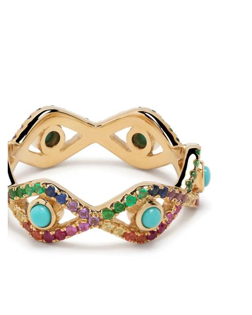 Sydney Evan Metallic 14Kt Evil Eye Eternity Multi-Stone Ring