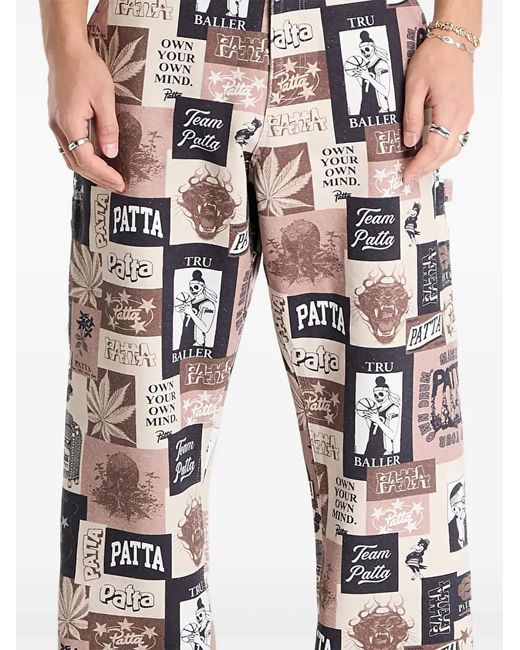 PATTA Natural Collage Trousers for men