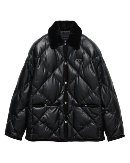 Prada Black Quilted Leather Jacket