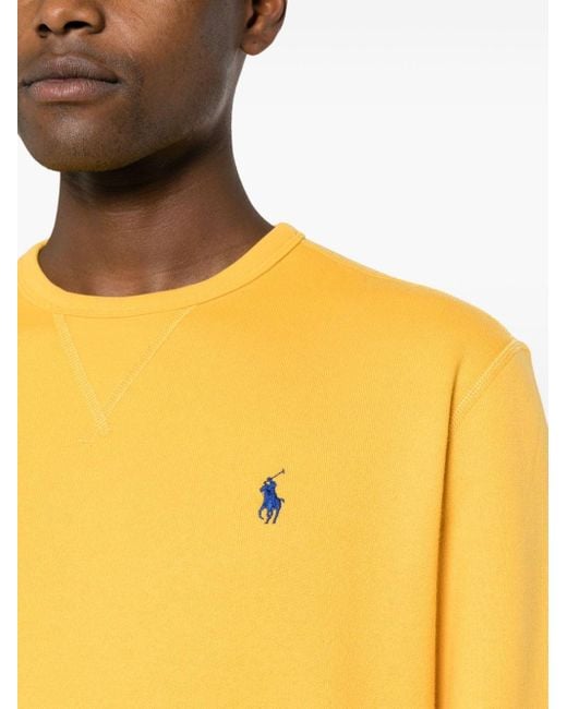 Felpa con motivo Polo Pony di Polo Ralph Lauren in Yellow da Uomo