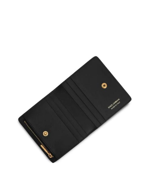 Dolce & Gabbana Black Portefeuille Zippé À Plaque Logo