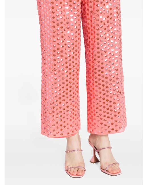 Pantalones Raindrop Gloss Needle & Thread de color Red