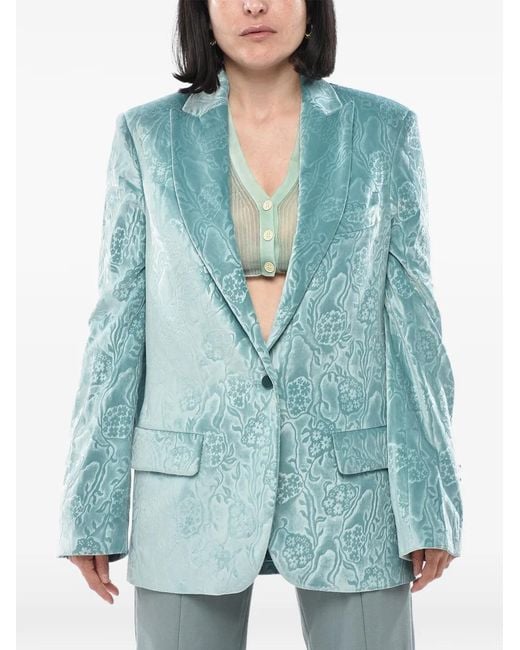 Off-White c/o Virgil Abloh Blue Buttoned Blazer