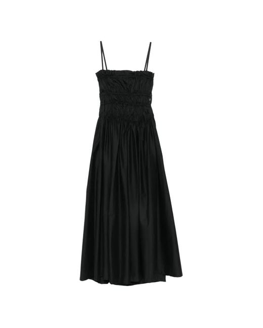 Liviana Conti Black Ruched-Bodice Midi Dress