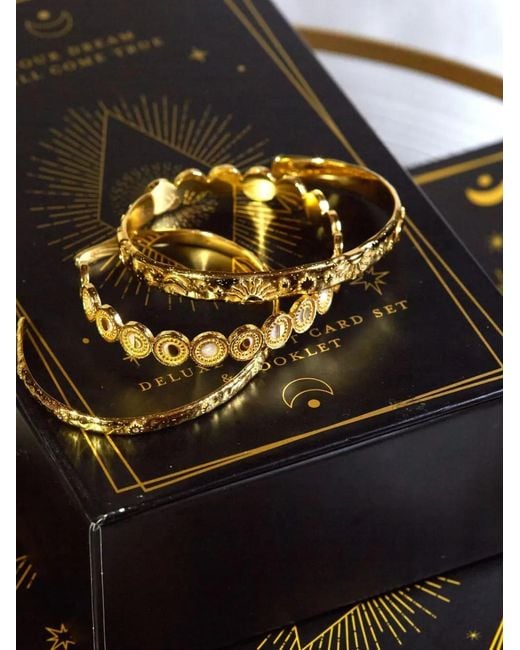 Ottoman Hands Metallic Moon Phase Cuff Bracelet