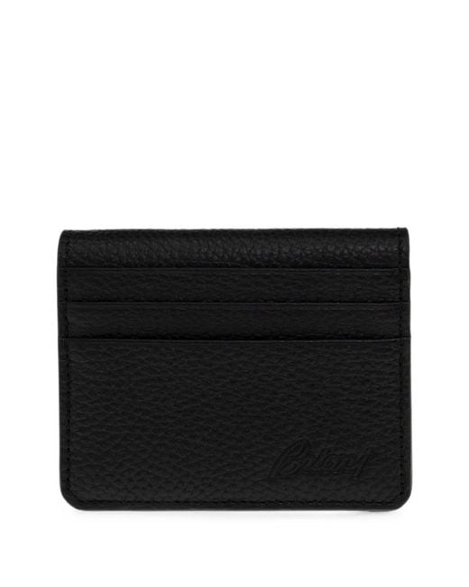 Brioni Black Grained Leather Card Holder for men