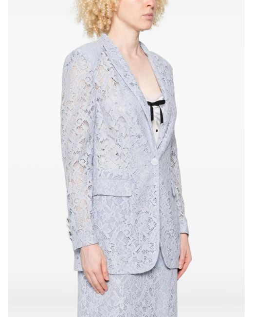 Blumarine Blue Lace Single-Breasted Blazer