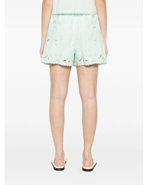 Forte_forte Blue Floral Embroidery Trousers