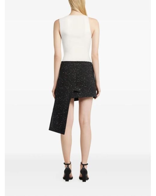 Courreges White Asymmetric Embroidered Blouse