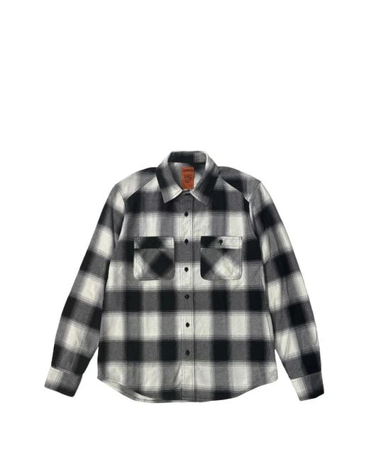 HTC Black Check Graphic-Print Shirt for men