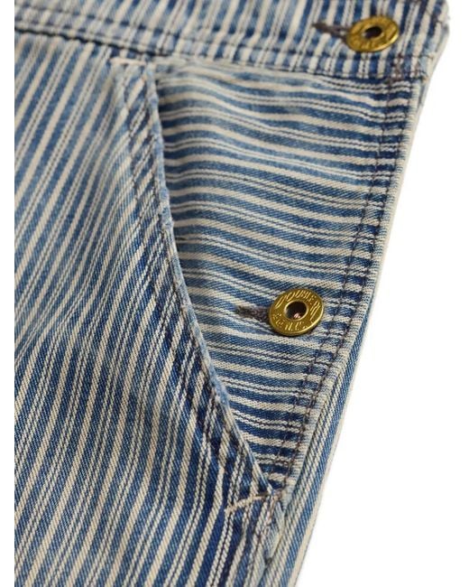 RRL Blue Hickory-Stripe Dungarees for men
