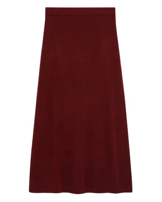 Max Mara Red Dorina Midi Skirt