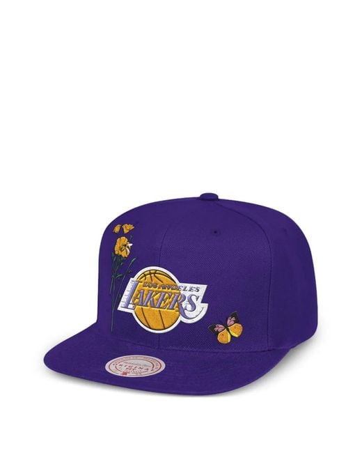 Mitchell & Ness Blue Flower Snapback Hat for men