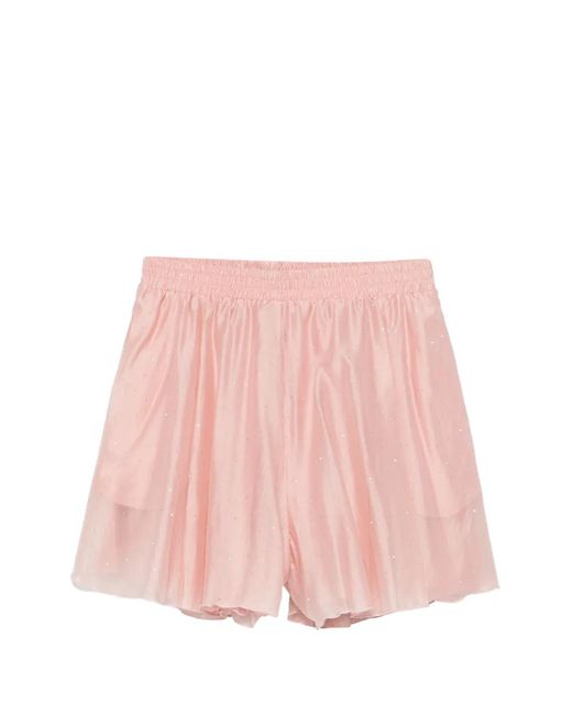 ACTUALEE Pink Rhinestone-Embellished Shorts