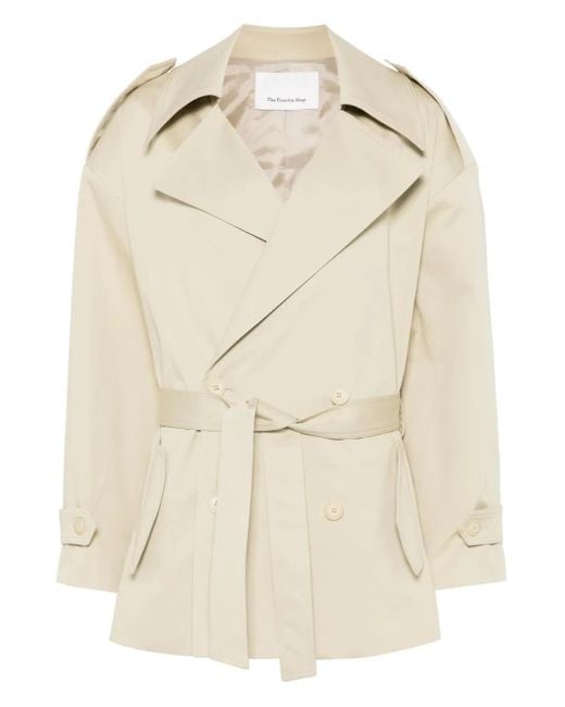 Frankie Shop Natural Zurich Short Trench Coat
