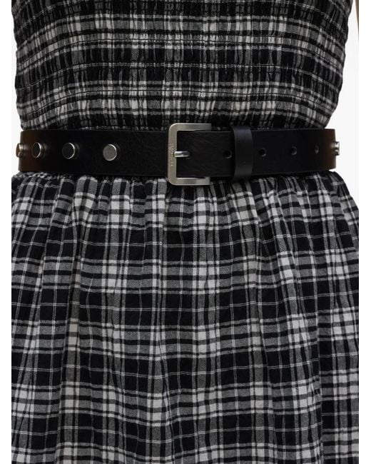 Karl Lagerfeld Black Studded Leather Belt
