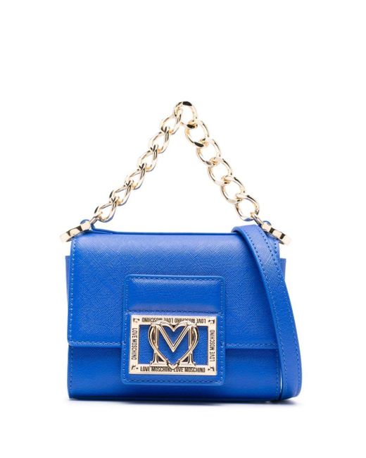 Love Moschino Shopper Met Logoplakkaat in het Blue