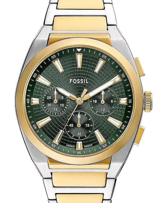 Fossil Metallic Everett Chronograph 44Mm Watch for men