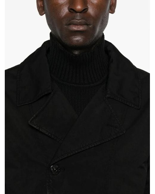 Stone Island Black Button-Fastening Patch-Pocket Jacket for men