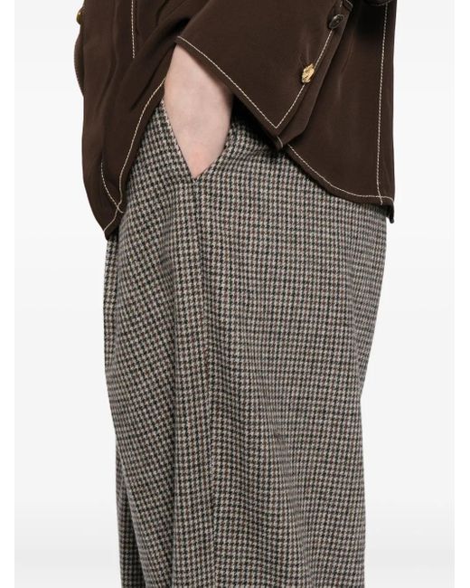 Vince Brown Houndstooth-Print Trosuers