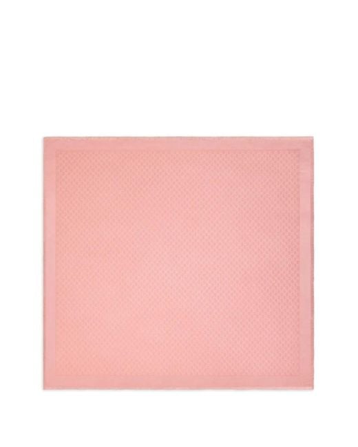 Gucci Pink Gg Fringed Pattern Scarf