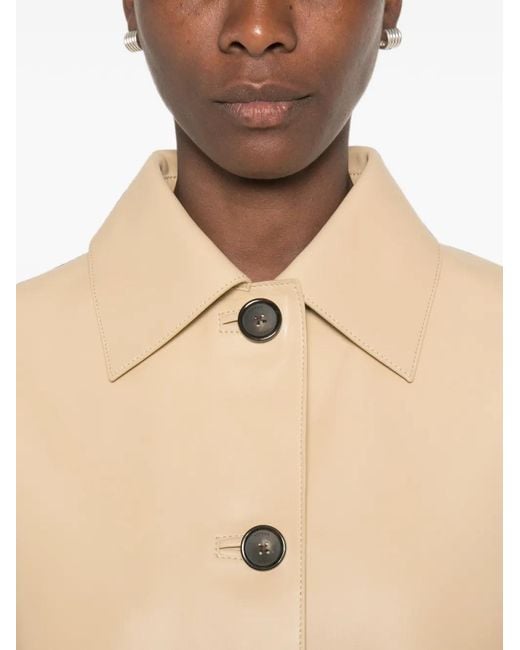 Totême Natural Veste En Cuir À Boutonnière
