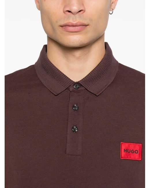HUGO Red Logo-Patch Polo Shirt for men