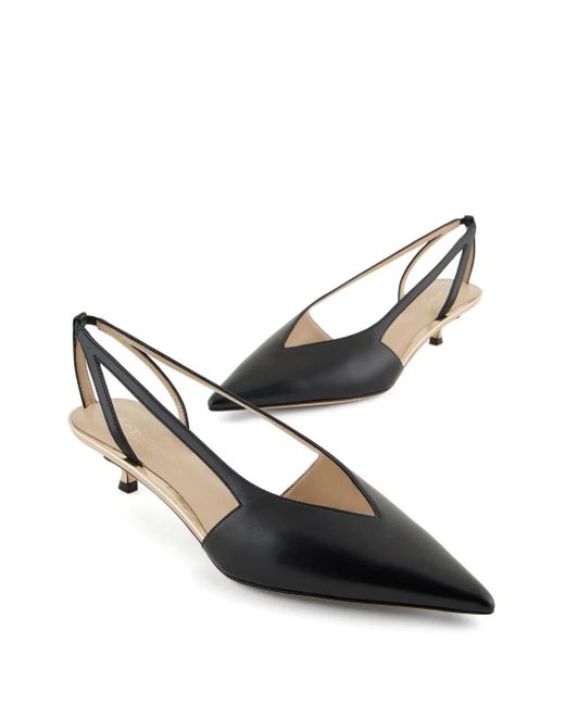 Giorgio Armani Black 35Mm Pumps Aus Lackleder