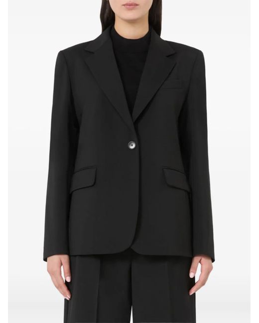 Weekend by Maxmara Black Single-Breasted Notched-Lapel Blazer