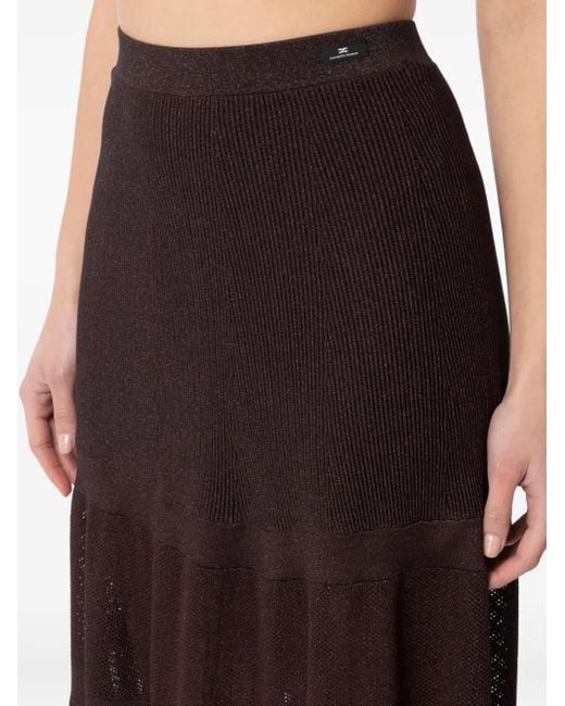 Falda midi de punto con capas Elisabetta Franchi de color Purple