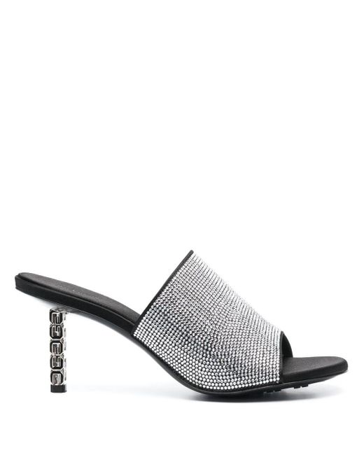 Mules con strass G Cube 80mm di Givenchy in White
