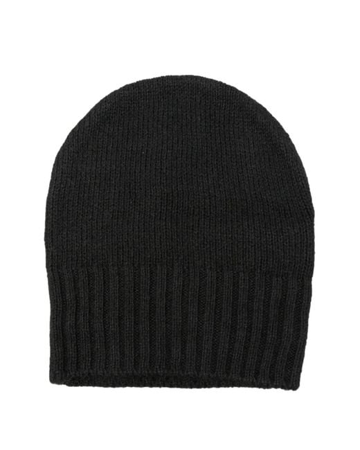 Masnada Black Gerippte Beanie