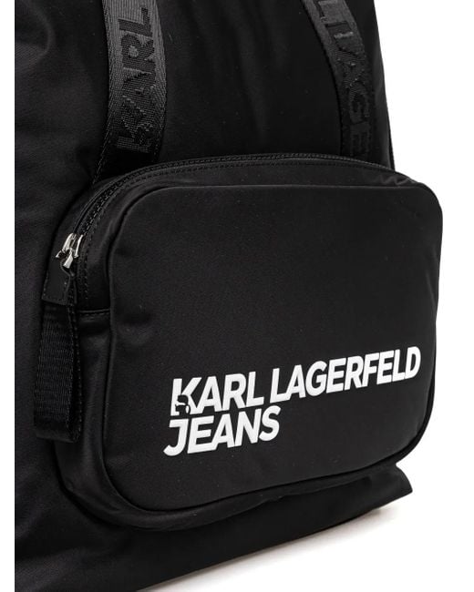 Zaino Con Applicazione di Karl Lagerfeld in Black