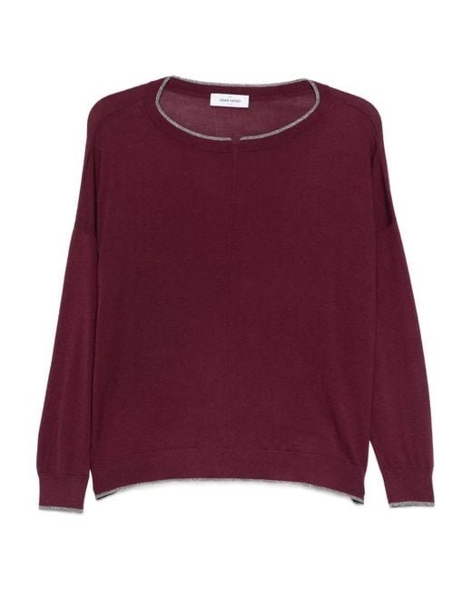 Gran Sasso Purple Contrasting-Trim Top