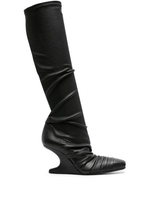 Rick Owens Black Cantilever Sisy 80mm Leather Boots