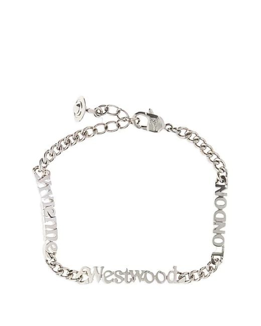 Vivienne Westwood Metallic Millicent Logo-Lettering Bracelet