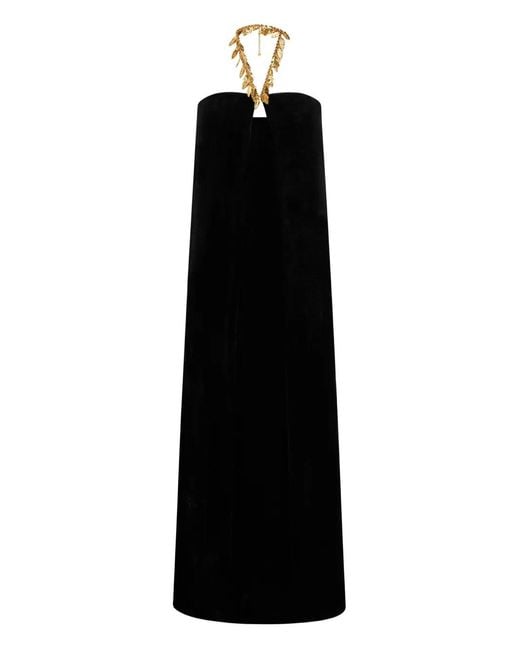 Roberto Cavalli Black Cut-Out Velvet Dress