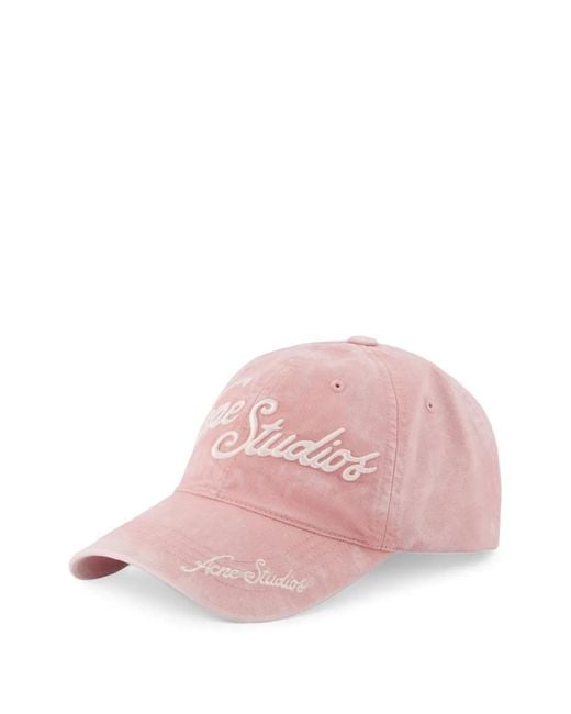 Acne Pink Logo-Embroidered Baseball Cap