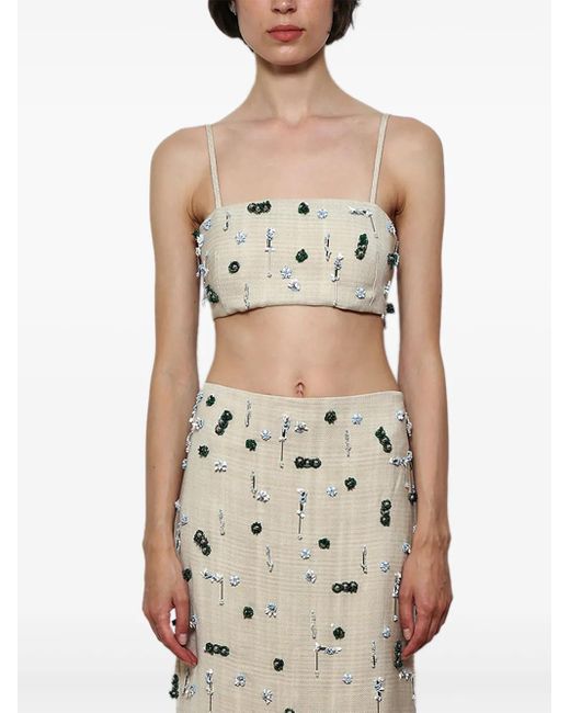 Christopher Esber Natural Embla Beaded Top