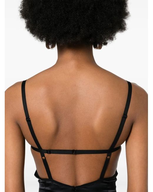 Nensi Dojaka Black Double Petal Maxi Dress