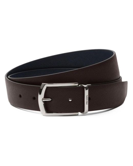 Prada Black Reversible Leather Belt for men