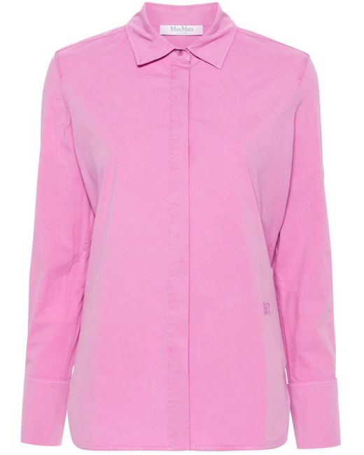 Chemise à logo brodé Max Mara en coloris Pink