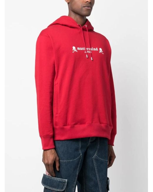 Mastermind Japan Red Logo-Print Cotton Hoodie for men