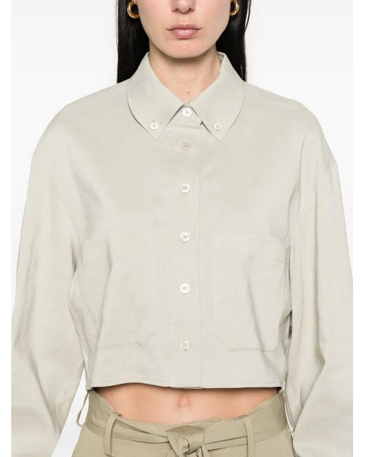 Low Classic White Pocket Cropped Shirt