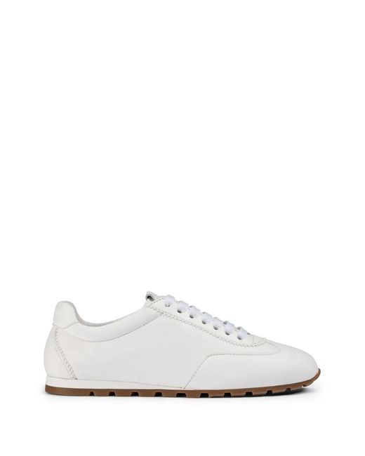 Doucal's White Baskets En Cuir À Logo Embossé