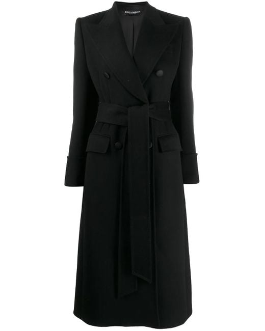 Dolce & Gabbana Black Double-Breasted Wool Coat